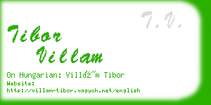 tibor villam business card